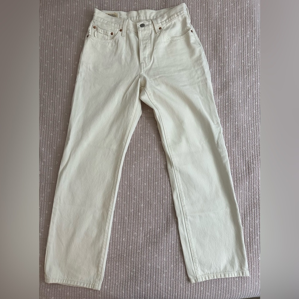 (Sold) Levi's Premium 501 Off-White Jeans